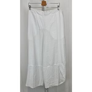 COMFY USA Phyllis Ankle Pants Wide Leg Cropped Pull On White Size 1X Plus